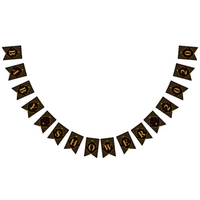 Bannière À Fanions Baby shower de Gatsby Gold 2020 (Tout)