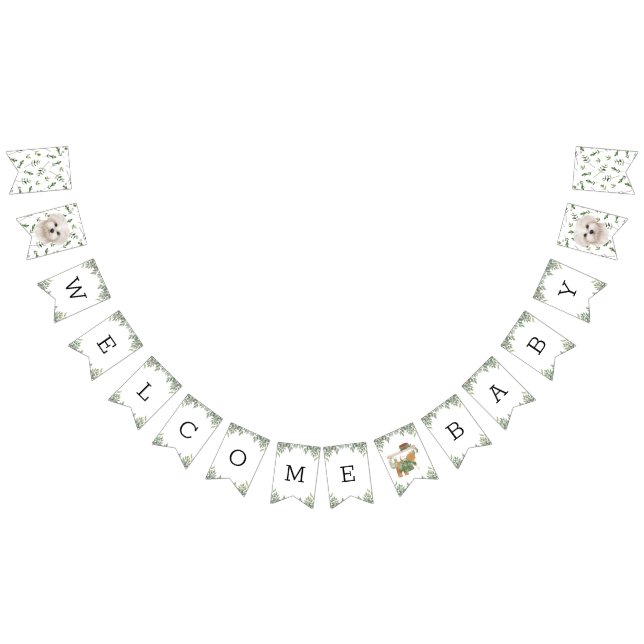 Bannière À Fanions Baby shower de verdure maltais Puppy Bunting drape (Tout)