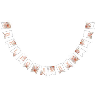 Bannière À Fanions baby shower d'herbe bohoPampas