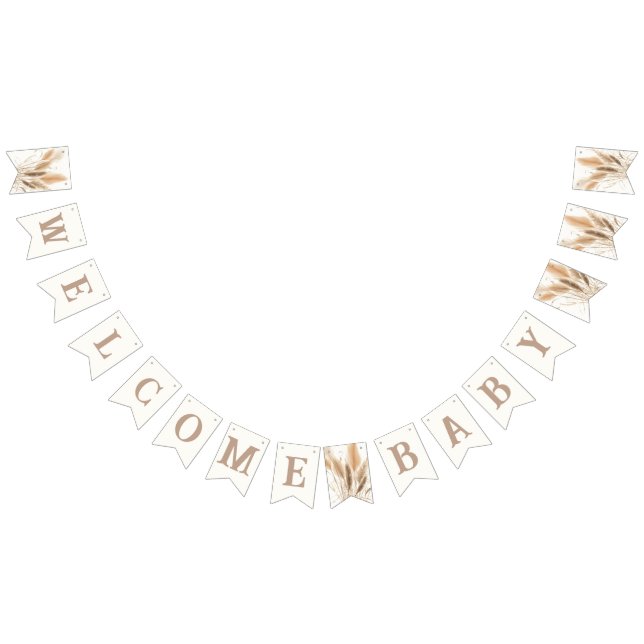 Bannière À Fanions Baby shower d'herbe Pampas (Tout)