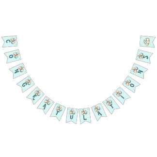 Bannière À Fanions Baby Shower Flag Bunting Dinosaur Dino Mite Party