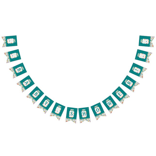 Bannière À Fanions Baby shower Floral Mason Jar (Tout)