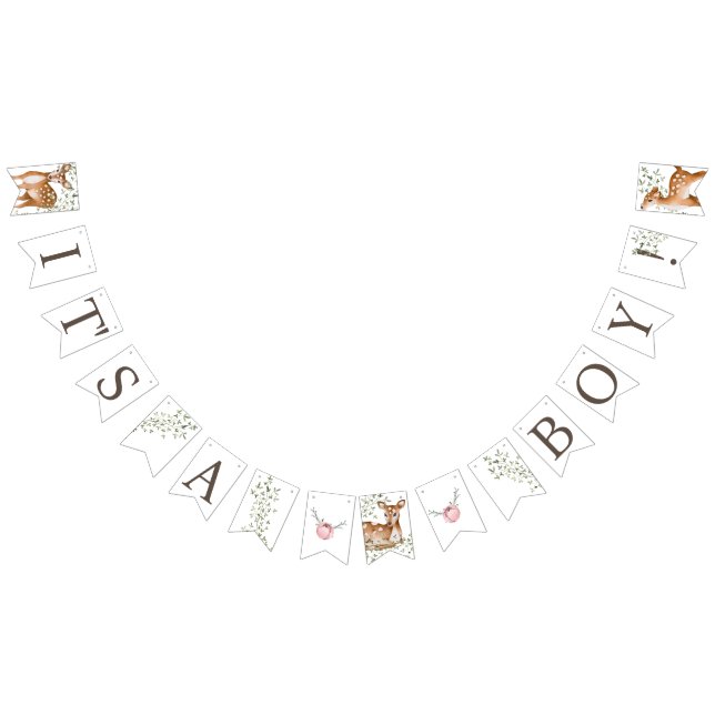 Bannière À Fanions Baby shower forestier (Tout)