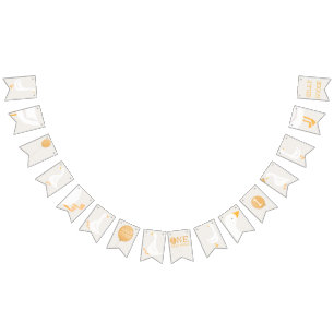 Bannière À Fanions Baby shower Jumeaux Fleur sauvage de l'oie d'aquar