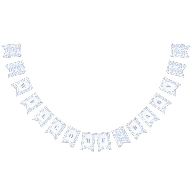 Bannière À Fanions Baby shower Toile de Jouy (Tout)