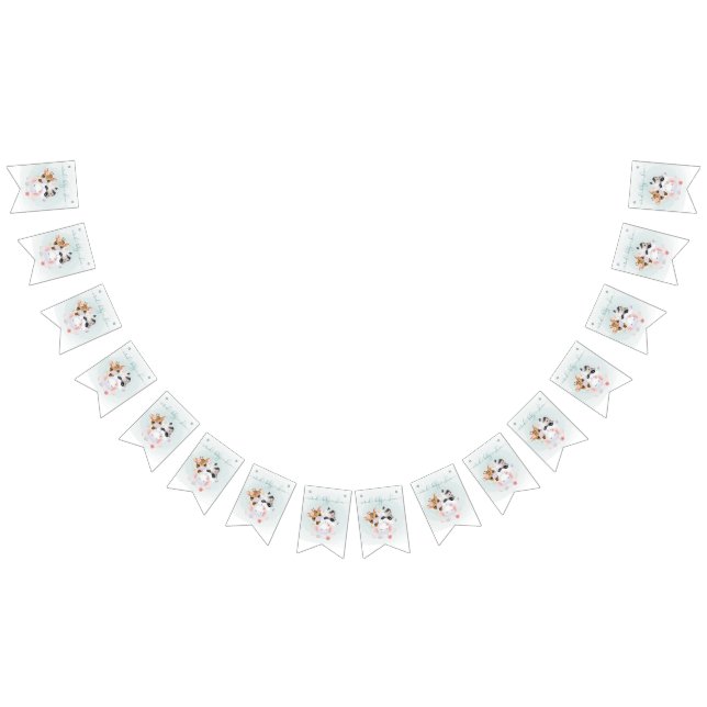 Bannière À Fanions Baby shower virtuel adorable avec masques (Tout)