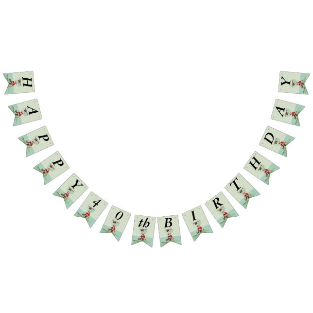 Bannière À Fanions Baignade victorienne Beauté Parasol Bleu nageurs (Tout)