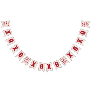 Bannière À Fanions Baisers de Carnaval Vintage XOXO Mariage 