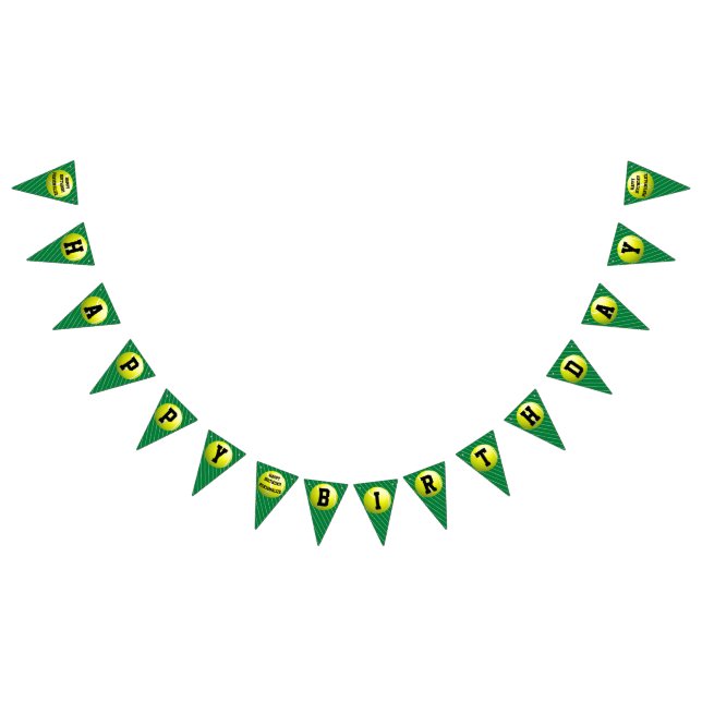 Bannière À Fanions Bal de Tennis Personnalisé Joyeux anniversaire (Tout)