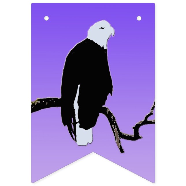 Bannière À Fanions Bald Eagle at Sunset - Art original de la faune (Premier drapeau)