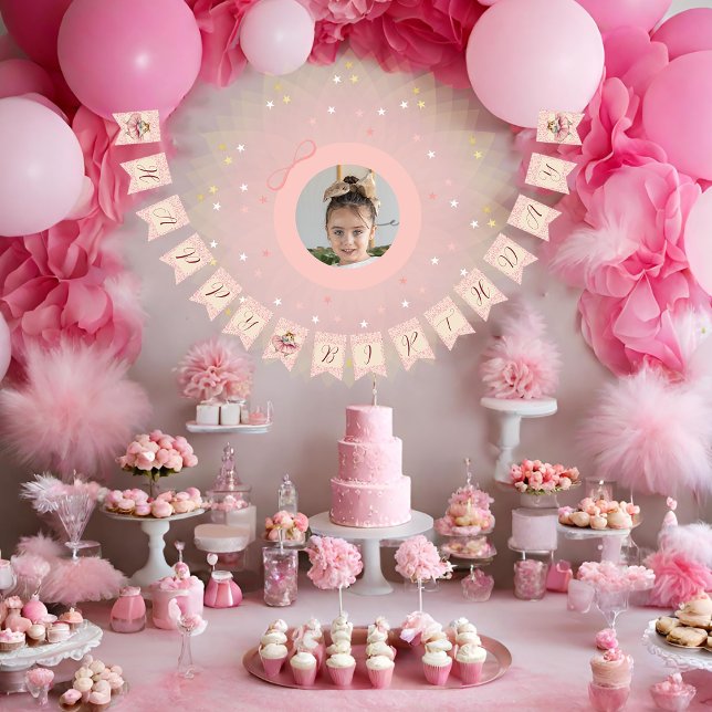 Bannière À Fanions Ballerina Hamster Girls Anniversaire (Créateur téléchargé)