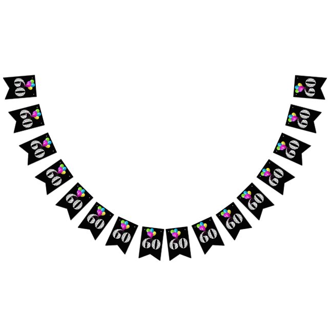 Bannière À Fanions Ballons de fête du 60e anniversaire (Tout)