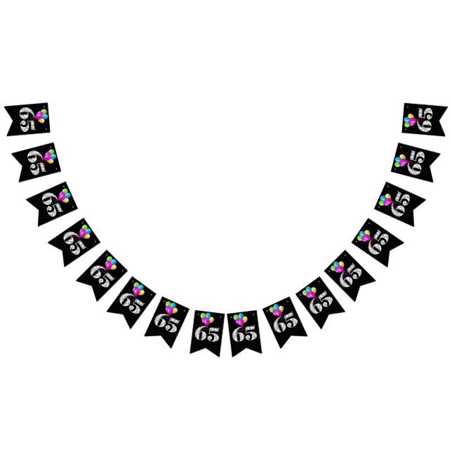 Bannière À Fanions Ballons de fête du 65e anniversaire (Tout)