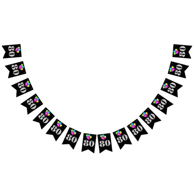 Bannière À Fanions Ballons de fête du 80e anniversaire (Tout)
