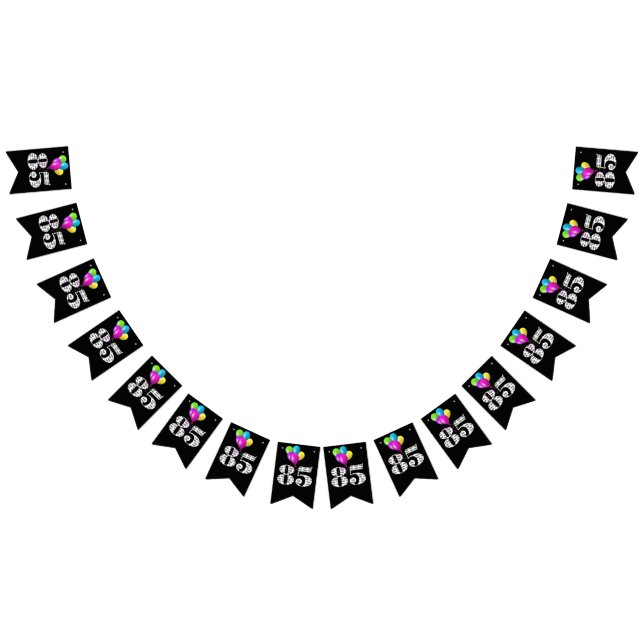 Bannière À Fanions Ballons de fête du 85e anniversaire (Tout)