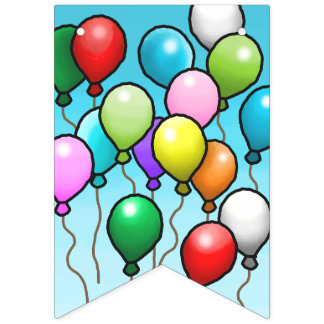 Bannière À Fanions Balloons de fête colorés dans de belles couleurs
