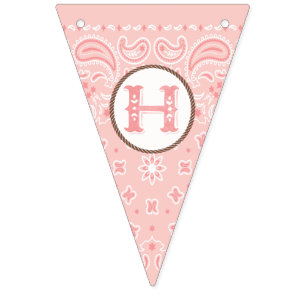 Bannière À Fanions Bandana rose pâle Joyeux anniversaire