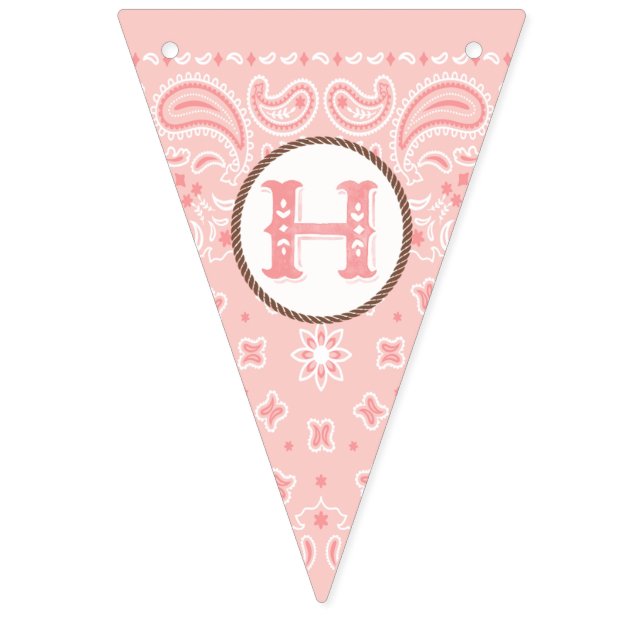 Bannière À Fanions Bandana rose pâle | Joyeux anniversaire (Deuxième drapeau)