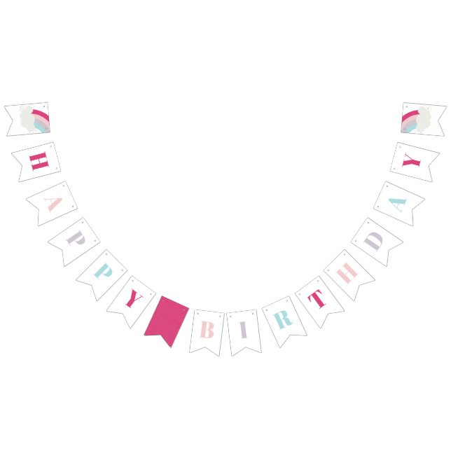 Bannière À Fanions Bandeau anniversaire de enfant arc-en-ciel (Tout)