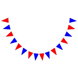 Bannière À Fanions Bannière: Triangles rouge et bleu