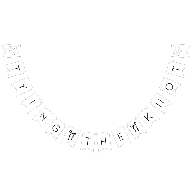 Bannière À Fanions Baptême de Mariée Moderne Script (Tout)