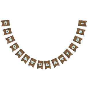 Bannière À Fanions Barnwood Aqua Personnalisable Toutes les occasions