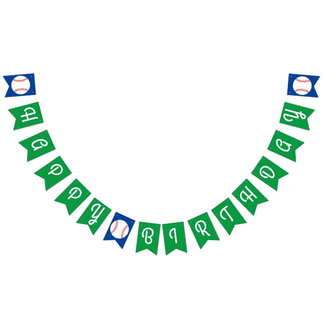 Bannière À Fanions Baseball Cute Sports 1ère fête d'anniversaire (Tout)