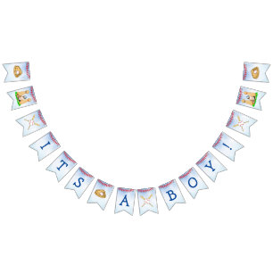 Bannière À Fanions Baseball et Chiens Thématique Baby shower de garço