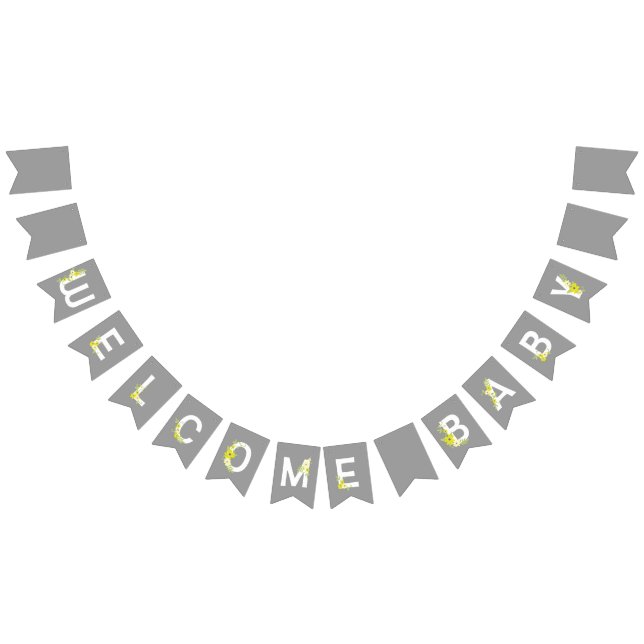 Bannière À Fanions Bébé dans la douche en fleurs (Tout)