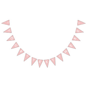 Bannière À Fanions Bébé rose couleur solide Personnaliser