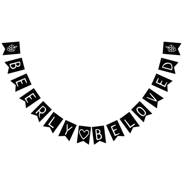 Bannière À Fanions Beerly Bien-aimé Co-Ed Mariage Fête des mariées (Tout)