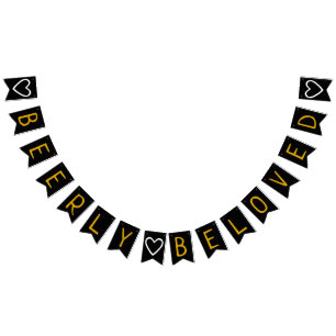 Bannière À Fanions Beerly Co-Ed aimé épousant la Fête de la mariée