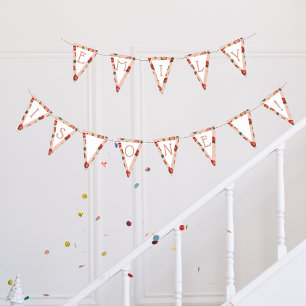 Bannière À Fanions Berry Premier Motif de fraise d'anniversaire One