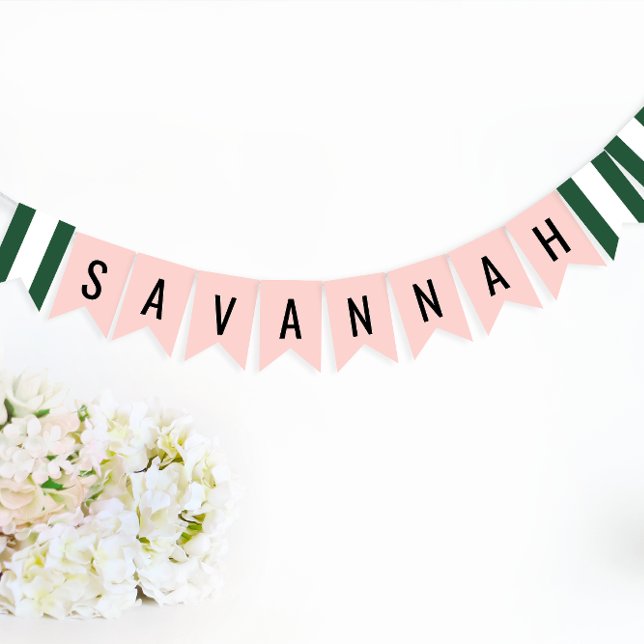 Bannière À Fanions Beverly Hills Pink & Green Party Honoree (Créateur téléchargé)