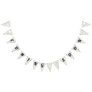 Bannière À Fanions Bientôt Carte Vintage Bienvenue Baby shower de voy