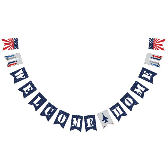 Bannière À Fanions Bienvenue Accueil Force Aérienne Militaire Fighter (Tout)