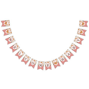 Bannière À Fanions Bienvenue Baby shower de pizza bébé