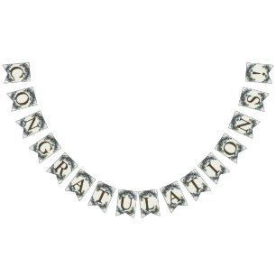 Bannière À Fanions Bienvenue Mariage Party Vert violet Feuilles Éléga