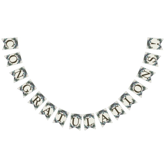 Bannière À Fanions Bienvenue Mariage Party Vert violet Feuilles Éléga (Tout)