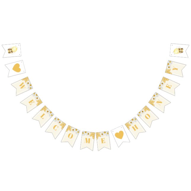 Bannière À Fanions Bienvenue miel Bumblebee Babee Baby shower Parseme (Tout)