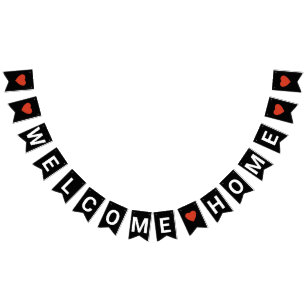 BANNIÈRE À FANIONS BIENVENUE NOIRE BANNER DE LA MAISON