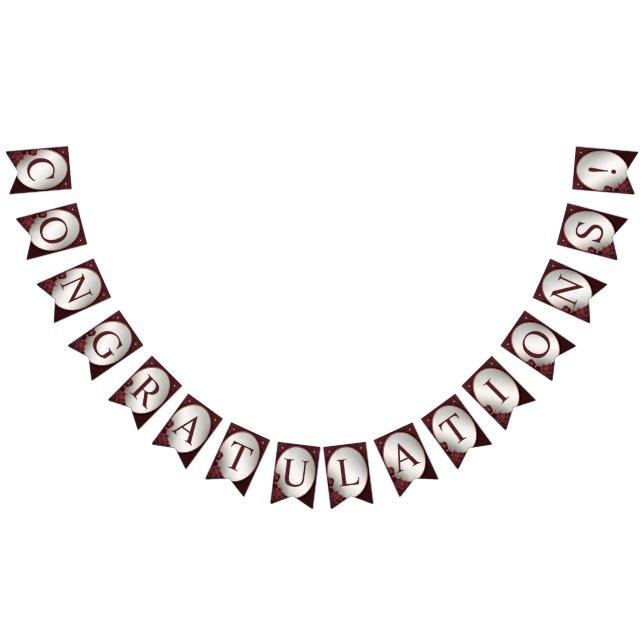 Bannière À Fanions Bienvenue Soirée de mariage Monogramme Fleurs rose (Tout)