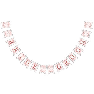 Bannière À Fanions Bienvenue Soirée Mariage Peach Décor rose Moderne