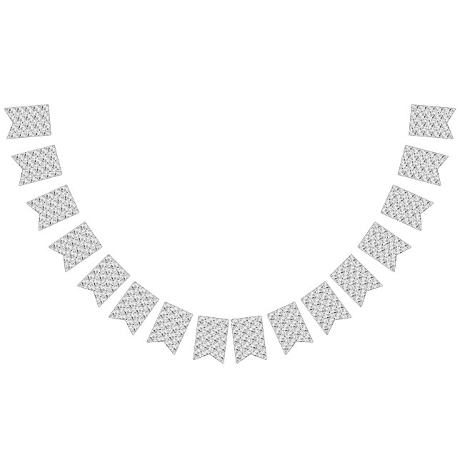 Bannière À Fanions Black & White Paisley Pattern –Elegant Textile Art (Tout)