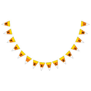 Bannière À Fanions Blanc heureux de jaune orange de sucrerie de maïs