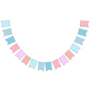 Bannière À Fanions Bleu bébé à bonbon Floss rose dégradé