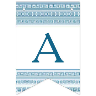 Bannière À Fanions Bleu Grec Toga fête d'anniversaire avec éléments d