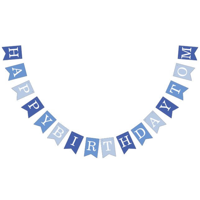 Bannière À Fanions Bleu Joyeux Anniversaire 3 Lettre Nom garçon Tom (Tout)