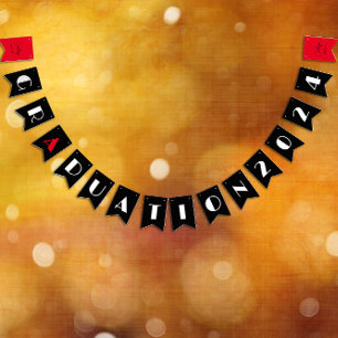 Bannière À Fanions Bleu noir minimaliste rouge blanc