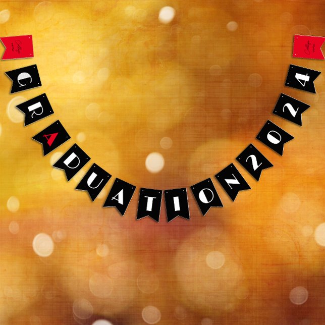 Bannière À Fanions Bleu noir minimaliste rouge blanc (Créateur téléchargé)